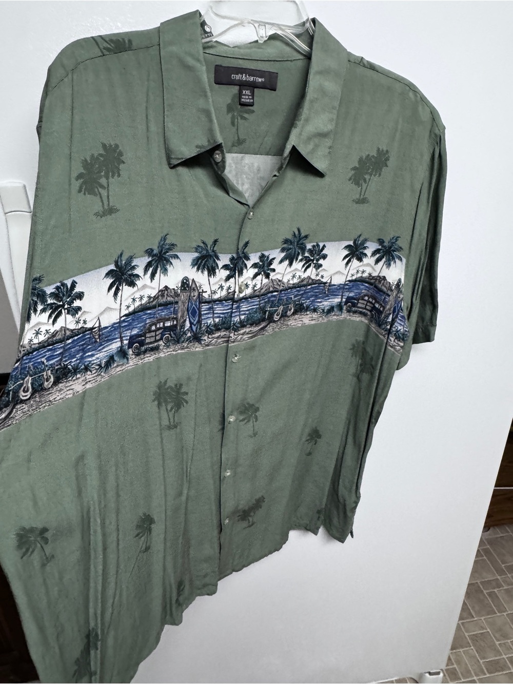 croft & barrow Olive Green Casual Button-Down Shirt XXL